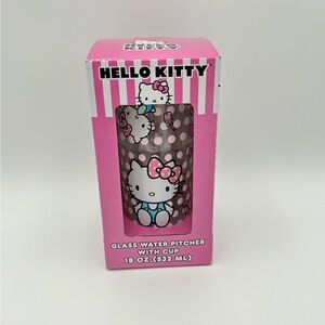 Hello Kitty 18oz Polka Dot Glass Pitcher with Cup